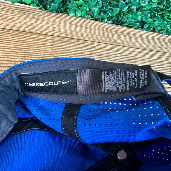 Nike Golf Hat 'Sick' Logo Blue White Lightweight Adjustable Hat Cap - Picture 8 of 8